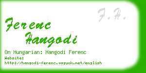 ferenc hangodi business card